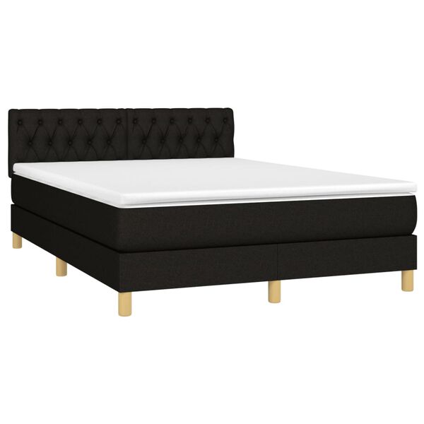 vidaXL Boxspring posteľ s matracom čierny 140x190 cm l&aacute;tka