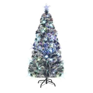 vidaXL Osvetlen&yacute; vianočn&yacute; stromček so stojanom a LED 180 cm, optick&eacute; vl&aacute;kno