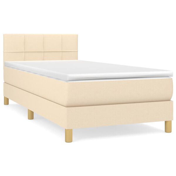 vidaXL Boxspring posteľ s matracom kr&eacute;mov&aacute; 100x200 cm l&aacute;tka