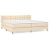 vidaXL Posteľn&yacute; r&aacute;m boxspring s matracom kr&eacute;mov&yacute; 180x200 cm l&aacute;tka