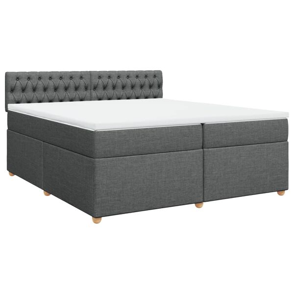 vidaXL Boxspring posteľ s matracom tmavosiv&aacute; 200x200 cm l&aacute;tka