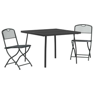 vidaXL Z&aacute;hradn&yacute; n&aacute;bytok 3 pcs Antracitov&aacute; Železo a oceľ