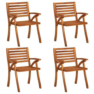 vidaXL Záhradné stoličky so sedákmi 4 ks akáciový masív