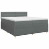 vidaXL Posteľ boxspring s matracom Tmavosiv&aacute; 200 x 200 cm L&aacute;tka