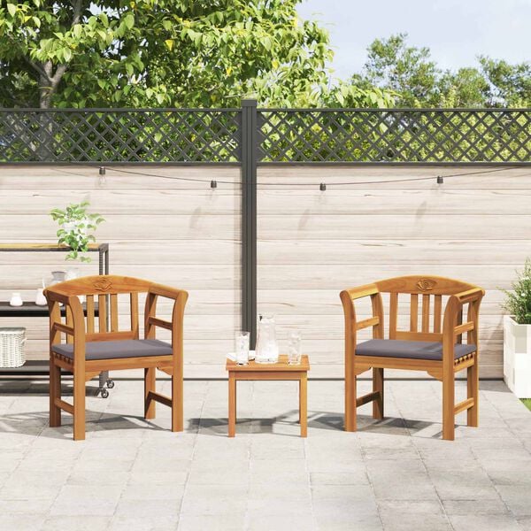 vidaXL S&uacute;prava pohoviek s ružou do z&aacute;hrady 3 pcs Pr&iacute;rodn&aacute;