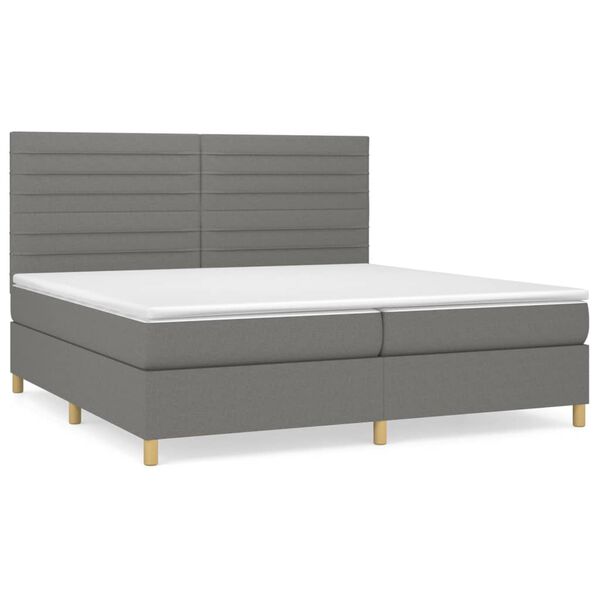 vidaXL Boxspring posteľ s matracom tmavosiv&aacute; 200x200 cm l&aacute;tka