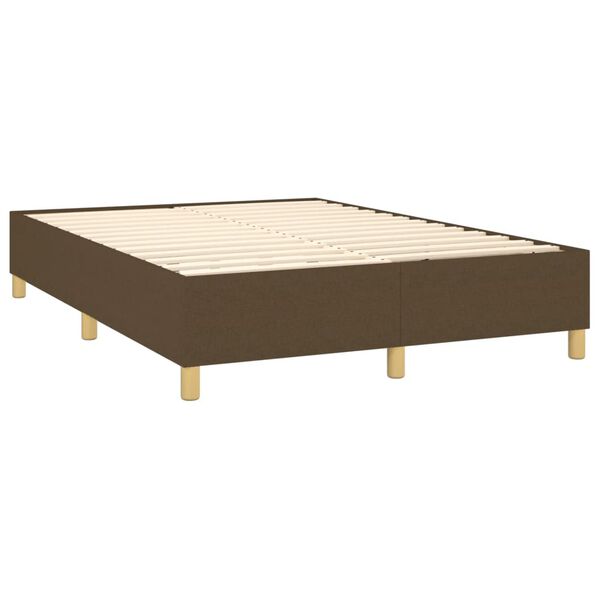 vidaXL Boxspring posteľ s matracom tmavohned&aacute; 140x190 cm l&aacute;tka