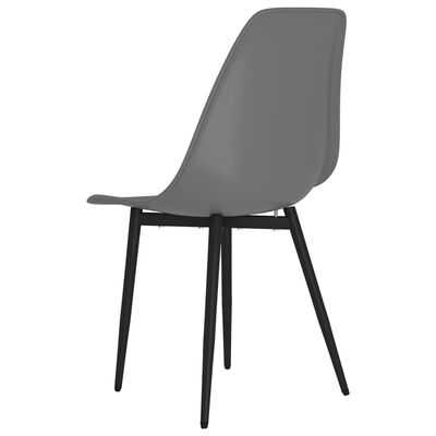 vidaXL Jedálenské stoličky 4 ks, sivé, PP