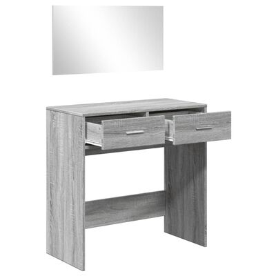 vidaXL Toaletný stolík so zrkadlom sivý sonoma 80x39x80 cm