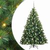 vidaXL Umel&yacute; vianočn&yacute; stromček s 300 LED-i Zelen&aacute; 210 cm PE a PVC