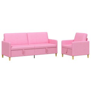 vidaXL S&uacute;prava pohovky s &uacute;ložn&yacute;m priestorom 2 ks Ružov&aacute; Polyester