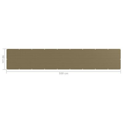 vidaXL Balkónová markíza, sivohnedá 90x500 cm, HDPE