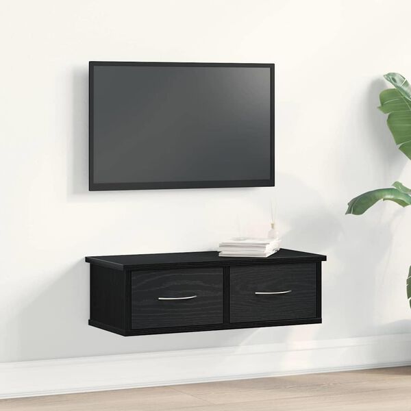 vidaXL Nástenná skrinka Čierny dub 60 x 26 x 18,5 cm Kompozitné drevo