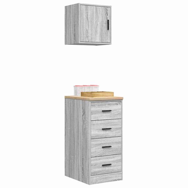 VidaXL Garážové skrine 2 ks sivý dub sonoma kompozitné drevo