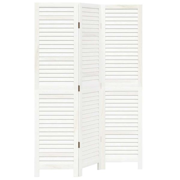 vidaXL Paraván 3 panely biely masívne drevo paulovnie