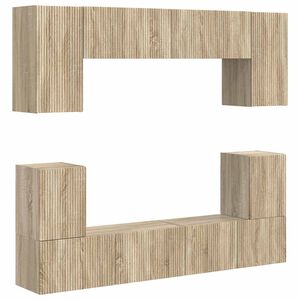 vidaXL Zostava TV skriniek N&aacute;stenn&yacute; 5 pcs Sonoma dub Kompozitn&eacute; drevo