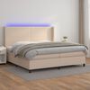 vidaXL Boxspring posteľ matrac a LED kapuč&iacute;nov&aacute; 200x200 cm umel&aacute; koža