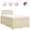 vidaXL Boxspring posteľ s matracom kr&eacute;mov&yacute; 120x200 cm l&aacute;tka