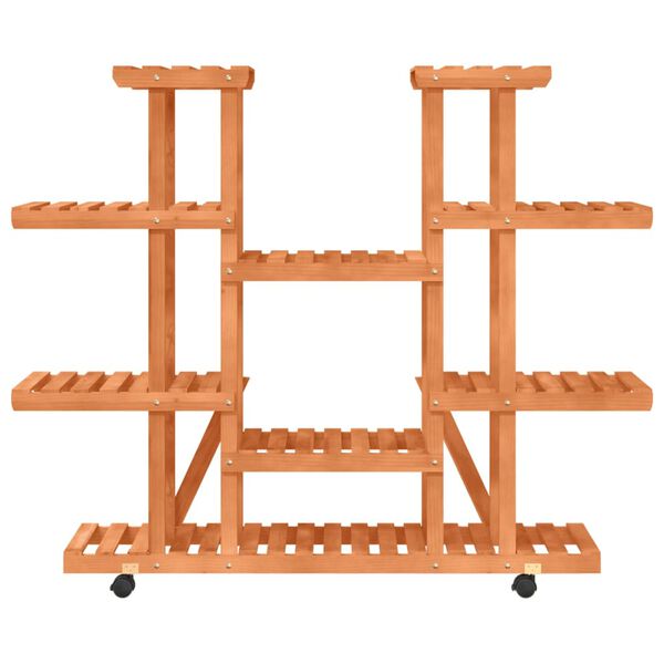 vidaXL Stojan na kvetiny s kolieskami 110x25x115 cm mas&iacute;vna jedľa