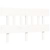 vidaXL Rám postele s čelom biely malé dvojlôžko masívne drevo
