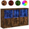 vidaXL Komoda s LED svetlami dymov&yacute; dub 162x37x100 cm