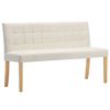 vidaXL Lavička 140 cm, kr&eacute;mov&aacute;, zamat