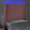 vidaXL Čelo postele s LED ružov&eacute; 83x16x118/128 cm zamat