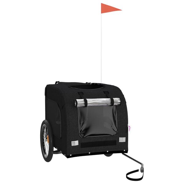 vidaXL Cyklovozík pre zvieratá, čierny, oxfordská látka, železo