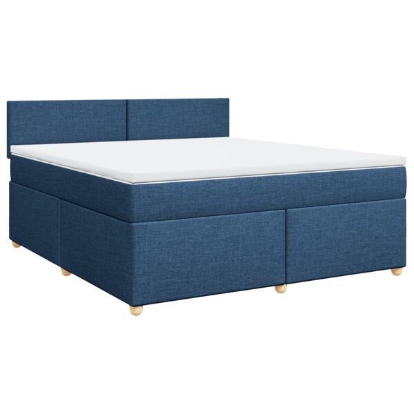 vidaXL Posteľn&yacute; r&aacute;m boxspring s matracom modr&yacute; 180x200 cm l&aacute;tka