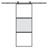 vidaXL Posuvn&eacute; dvere s kovan&iacute;m 76x205 cm tvrden&eacute; sklo a hlin&iacute;k &uacute;zke