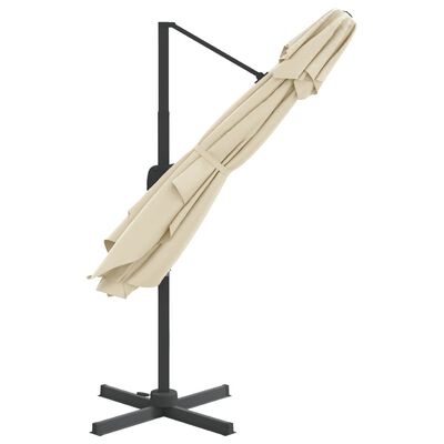 vidaXL Dvojitý konzolový dáždnik pieskovo biely 400x300 cm