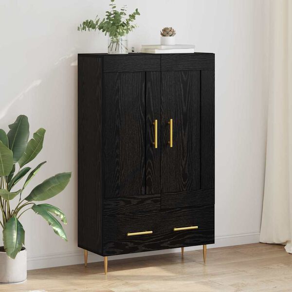 vidaXL Highboard Čierny dub 69,5 x 31 x 115 cm Kompozitn&eacute; drevo