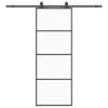 vidaXL Posuvn&eacute; dvere s kovan&iacute;m čierne 76x205 cm ESG sklo