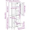 vidaXL Highboard Remeseln&yacute; dub 69,5 x 34 x 180 cm Kompozitn&eacute; drevo