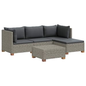 vidaXL 5 ks Ratanov&aacute; lounge s&uacute;prava s vank&uacute;&scaron;mi GENDT Pr&iacute;rodn&yacute; ratan