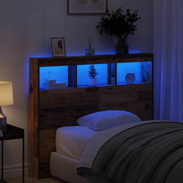 vidaXL Zadné čelo Staré drevo 120 x 17 x 102 cm Kompozitné drevo