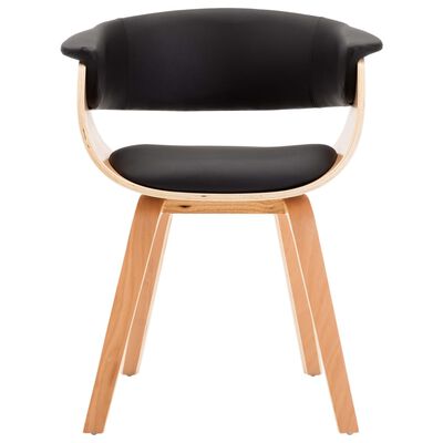 vidaXL Jedálenská stolička čierna ohýbané drevo a umelá koža