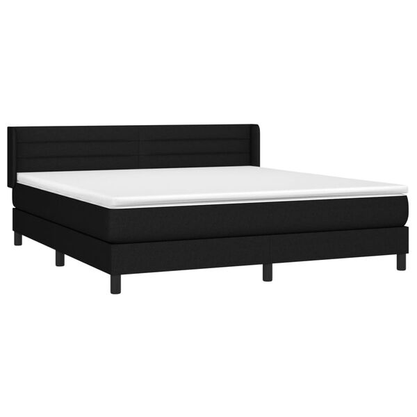 vidaXL Posteľn&yacute; r&aacute;m boxspring s matracom čierny 160x200 cm l&aacute;tka