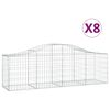 vidaXL Obl&uacute;kov&yacute; gabionov&yacute; k&ocirc;&scaron; 8 ks 200x50x60/80 cm pozinkovan&eacute; železo