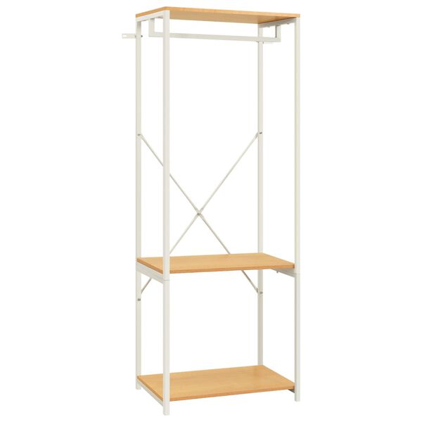 vidaXL Šatník biely a dubový 60x40x167 cm kov a drevotrieska