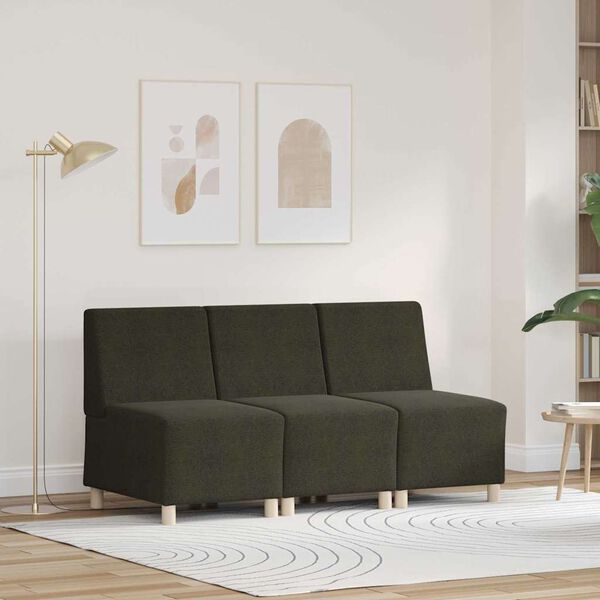 vidaXL Bezrúčková modulárna sofa jednotka 3 pcs Zelená 55 x 74 x 82 cm