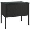 vidaXL Bočn&yacute; stol&iacute;k čierny 53x37x48 cm polyratan a tvrden&eacute; sklo