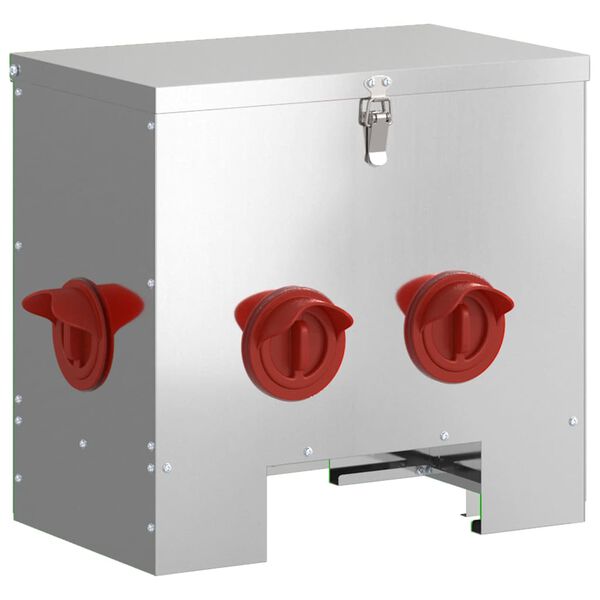 vidaXL Kŕmidlo pre kurčat&aacute; 2 pcs Strieborn&aacute; 40,5 x 25 x 38 cm