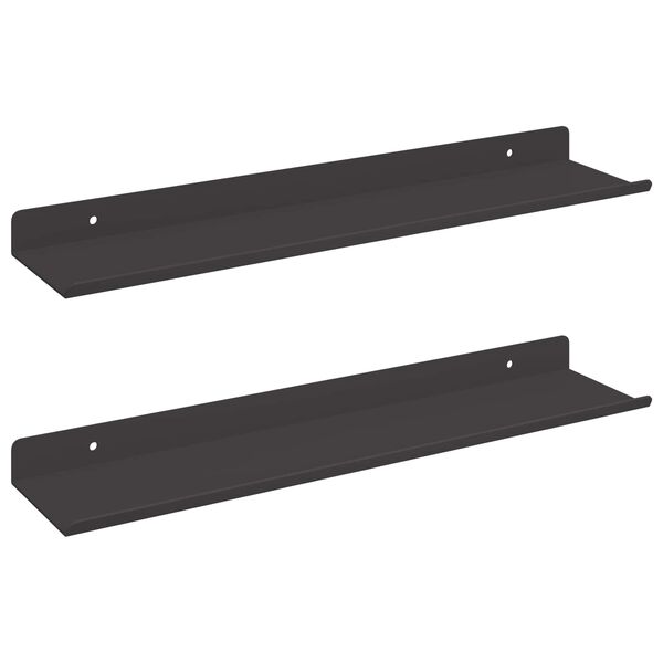 vidaXL Z&aacute;vesn&aacute; polica N&aacute;stenn&yacute; 2 pcs Čierny 40 x 8,5 x 2,5 cm Oceľ
