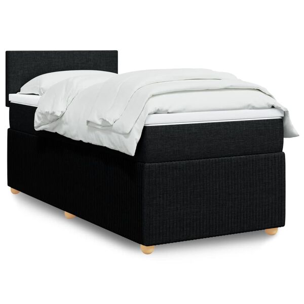 vidaXL Boxspring posteľ s matracom čierna 100x200 cm l&aacute;tka