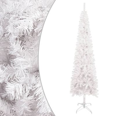 vidaXL Úzky vianočný stromček biely 210 cm