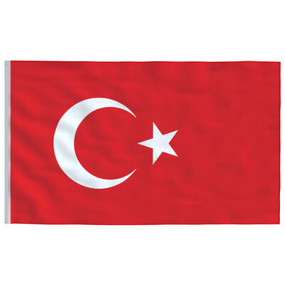 vidaXL Vlajka Turecko 90x150 cm
