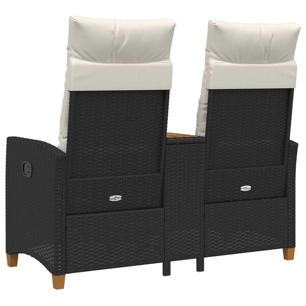 vidaXL Hojdačka s tabletou Čierna a kr&eacute;mov&aacute; biela 126 x 65 x 112 cm