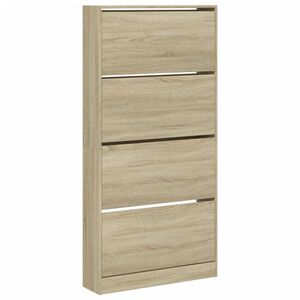 vidaXL Botn&iacute;k so 4 v&yacute;klopn&yacute;mi z&aacute;suvkami dub sonoma 80x21x163,5 cm