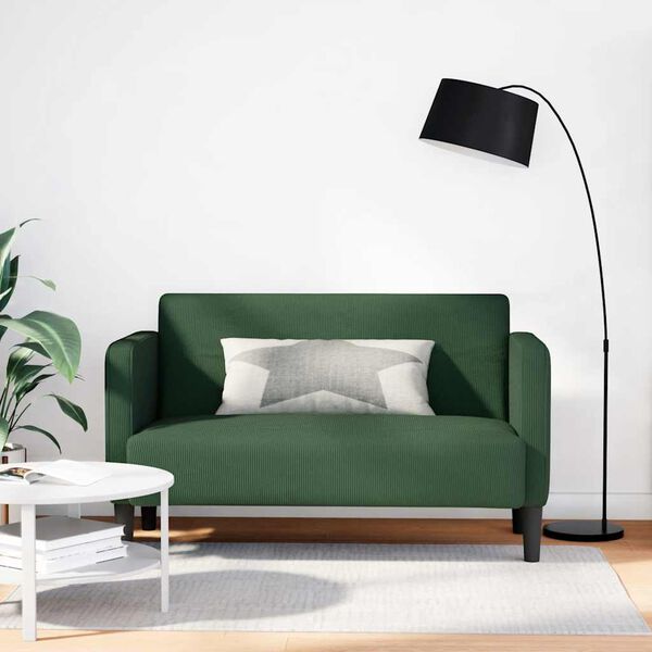 vidaXL Loveseat Pohovka tmavozelen&aacute; 109 cm man&scaron;estrov&aacute; l&aacute;tka